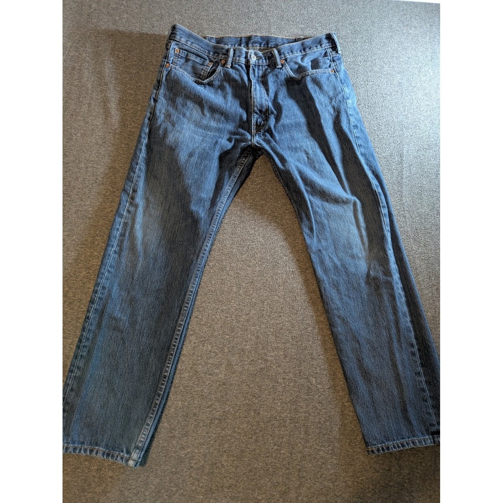 Levi's Jeans Mens 505 Regular Fit Straight‎ Leg Blue 38x32 Vintage Look 80s